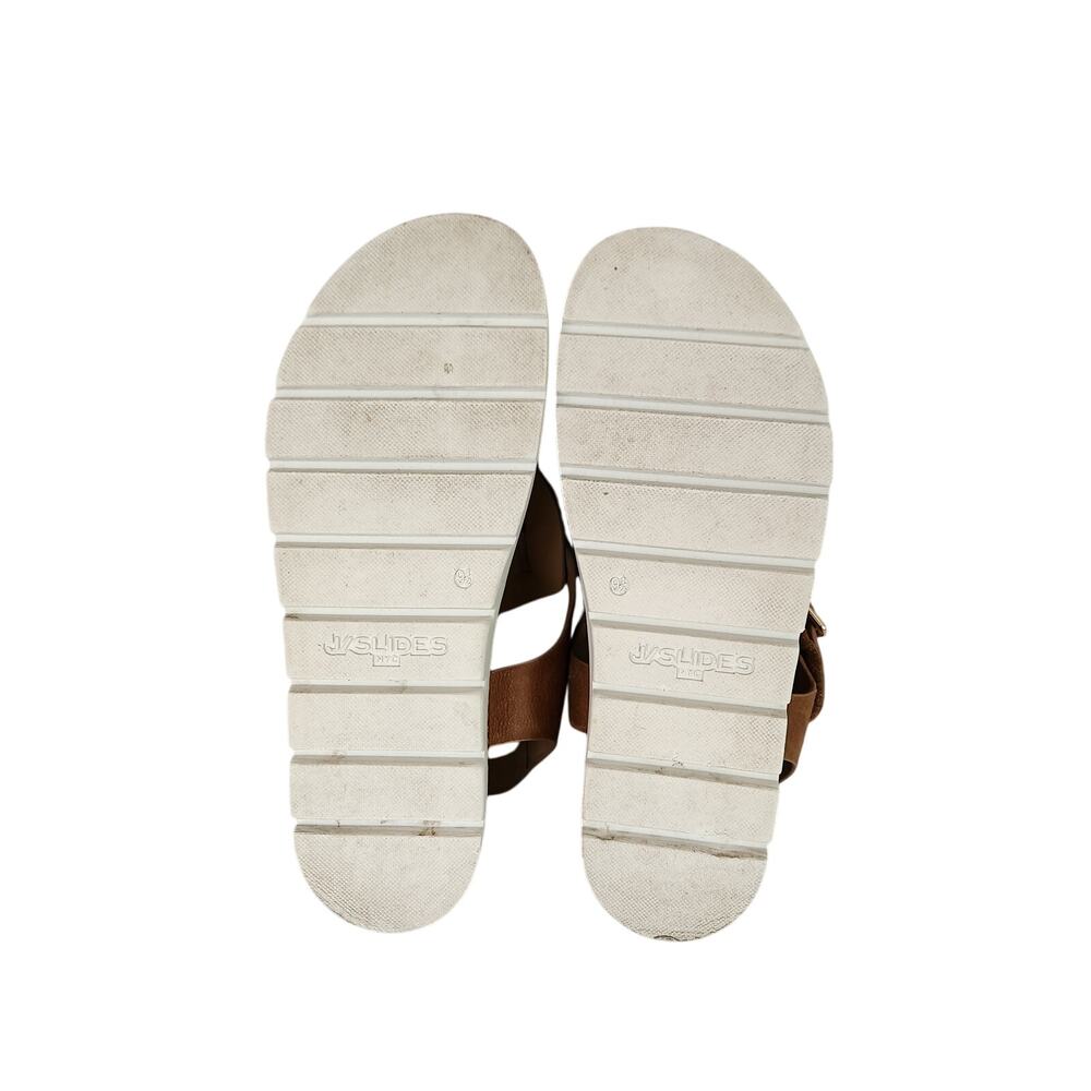 J/Slides NYC Becky Women's Brown Leather Thong Toe Sandal 9.5 - Picture 5 of 5